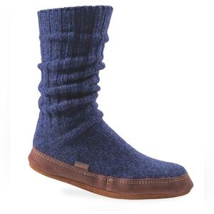 NEW Women’s Acorn Wool Slipper Sock Cloud Cushion Navy Blue Brown Suede Size 8-9